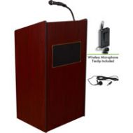 Adorama Oklahoma Sound Aristocrat 6010 Lectern with Wireless Lavalier Mic, Mahogany 6010-MY/LWM-6