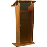 Adorama AmpliVox SN3500 27 Presentation Lectern with Acrylic Panel, Smoked with Oak SN350026