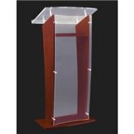 Adorama AmpliVox SN3500 27 Lectern with Acrylic Panel, Frosted with Mahogany SN350014