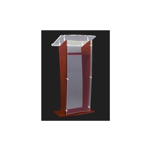  Adorama AmpliVox SN3500 27 Lectern with Acrylic Panel, Frosted with Mahogany SN350014