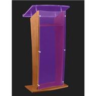 Adorama AmpliVox SN3500 27 Lectern with Acrylic Panel, Custom Tint with Walnut SN350037