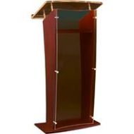 Adorama AmpliVox SN3500 27 Lectern with Acrylic Panel, Smoked with Mahogany SN350024