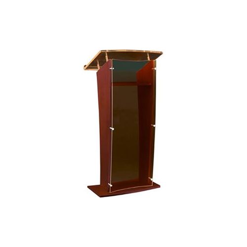  Adorama AmpliVox SN3500 27 Lectern with Acrylic Panel, Smoked with Mahogany SN350024