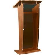 Adorama AmpliVox SN3500 27 Presentation Lectern with Acrylic Panel, Smoked with Walnut SN350027