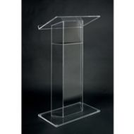 Adorama AmpliVox SN3075 RTA Acrylic Lectern with Shelf, Unassembled, Smoked SN307520