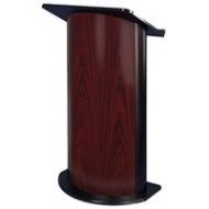 Adorama AmpliVox SW3135 Contemporary Curved Lectern with Handheld Mic, Jewel Mahogany SW3135-HH