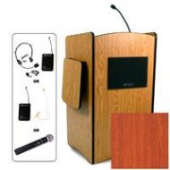 Adorama AmpliVox SW3230 Wireless Multimedia PC Lectern with Handheld Mic, Cherry SW3230-CH-HH