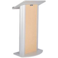 Adorama AmpliVox SS3110 Contemporary Flat Lectern with Sound System, Hardrock Maple SS3110