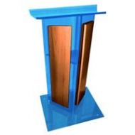 Adorama AmpliVox SN3550 V Style Lectern with Panels & Base, Custom Tint with Walnut SN355037