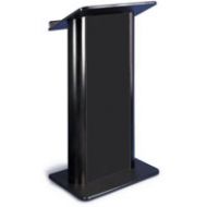 Adorama AmpliVox SS3097 Contemporary Flat Panel Lectern with Sound System, Black SS3097