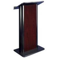 Adorama AmpliVox SS3090 Contemporary Flat Lectern with Sound System, Jewel Mahogany SS3090