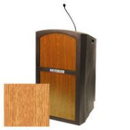 Adorama AmpliVox ST3250 Pinnacle Multimedia Lectern with Mic, Medium Oak ST3250-M0