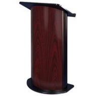 Adorama AmpliVox SS3135 Contemporary Curved Lectern with Sound System, Jewel Mahogany SS3135