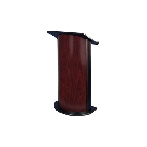  Adorama AmpliVox SS3135 Contemporary Curved Lectern with Sound System, Jewel Mahogany SS3135