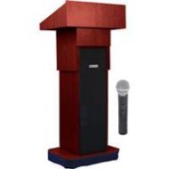 Adorama AmpliVox SW505A Column Lectern Handheld Mic, Mahogany SW505A-MH-HH