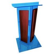 Adorama AmpliVox SN3545 V Style Lectern with Shelf & Panels, Custom Tint with Mahogany SN354534