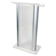 Adorama AmpliVox SN3080 27 Contemporary Alumacrylic Lectern, Smoked with Gold Panels SN308028