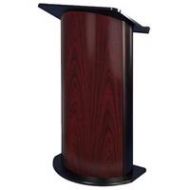 Adorama AmpliVox SW3135 Wireless Curved Jewel Mahogany Lectern with Sound System SW3135