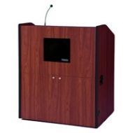 Adorama AmpliVox SW3430 Wireless Smart Podium with Lapel & Headset Mic, Mahogany SW3430-MH-L