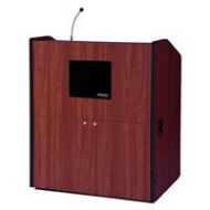 Adorama AmpliVox SW3430 Wireless Multimedia Smart Podium with Handheld Mic, Mahogany SW3430-MH-HH