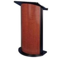 Adorama AmpliVox SW3145 Wireless Curved Cherry Panel Lectern with Sound System SW3145