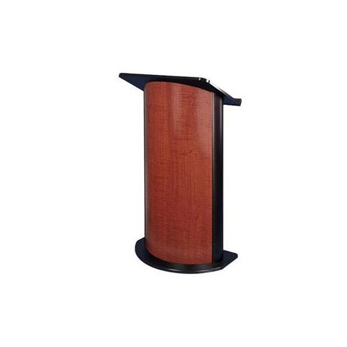  Adorama AmpliVox SW3145 Wireless Curved Cherry Panel Lectern with Sound System SW3145
