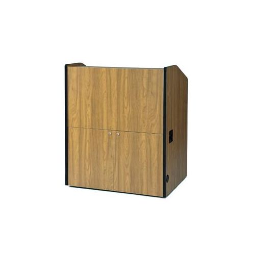  Adorama AmpliVox Multimedia Smart Podium without Sound System, Medium Oak SN3430-OK