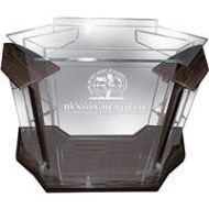 Adorama AmpliVox SN3555 Deluxe Contemporary Acrylic Lectern, Frosted with Walnut SN355517