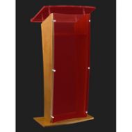 Adorama AmpliVox SN3500 27 Lectern with Acrylic Panel, Custom Tint with Oak SN350036