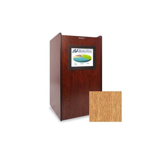  Adorama AmpliVox SN3265 Visionary Multimedia Lectern with Built-In LCD Screen, Oak SN3265-OK