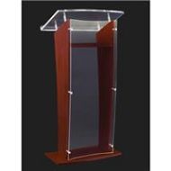 Adorama AmpliVox SN3500 27 Presentation Lectern with Acrylic Panel, Clear with Mahogany SN350004