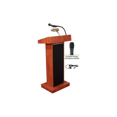  Adorama Oklahoma Sound Orator 800X Sound Lectern, Wireless Handheld Mic, Cherry 800X-CH/LWM-5