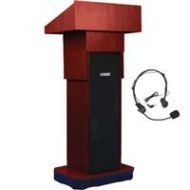 Adorama AmpliVox SW505A Column Lectern Headset Mic, Mahogany SW505A-MH-HS