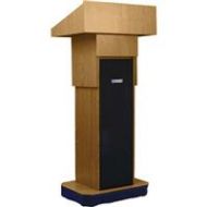 Adorama AmpliVox S505A Executive Sound Column Lectern, LightOak S505A-OK