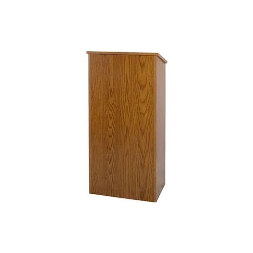  Adorama AmpliVox W280 Full Height One Piece Lectern, Medium Oak W280-OK