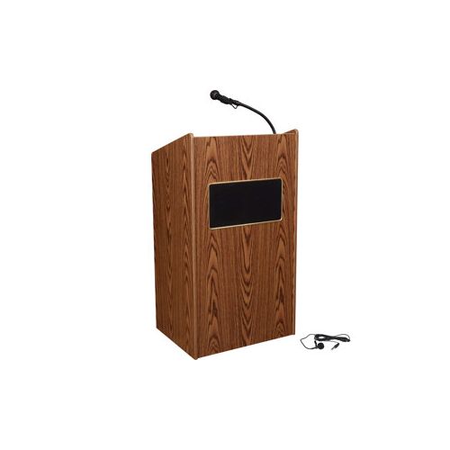  Adorama Oklahoma Sound Aristocrat 6010 Floor Sound Lectern, Medium Oak 6010-MO