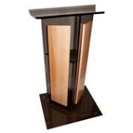 Adorama AmpliVox SN3545 Acrylic V Style Lectern with Shelf, Smoked SN354520