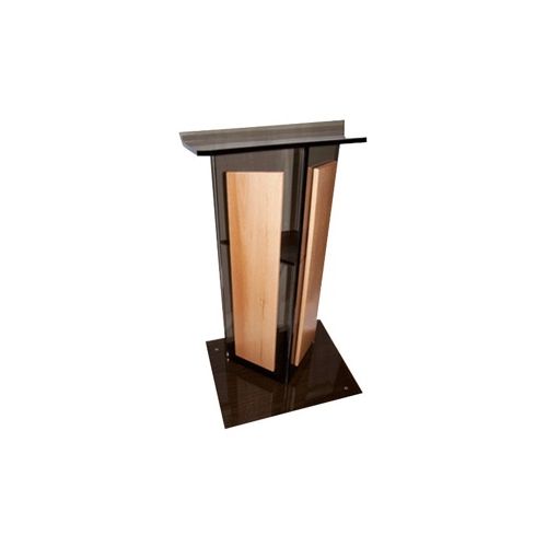  Adorama AmpliVox SN3545 Acrylic V Style Lectern with Shelf, Smoked SN354520