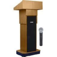 Adorama AmpliVox SW505A Column Lectern Handheld Mic, Light Oak SW505A-OK-HH