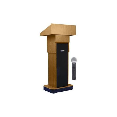  Adorama AmpliVox SW505A Column Lectern Handheld Mic, Light Oak SW505A-OK-HH