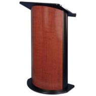 Adorama AmpliVox SW3145 Contemporary Curved Panel Lectern with Handheld Mic, Cherry SW3145-HH