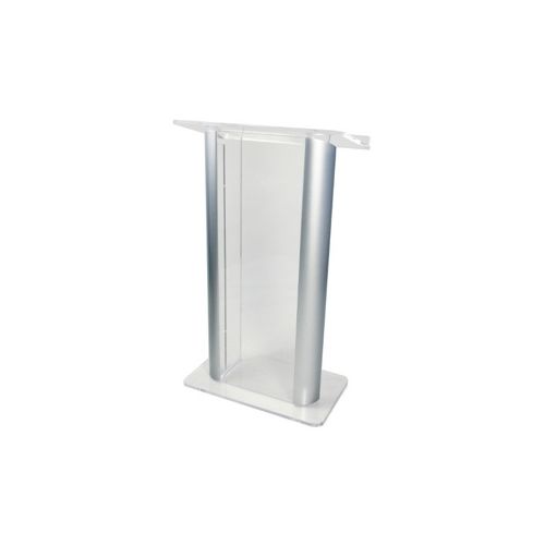  Adorama AmpliVox SN3080 27 Contemporary Alumacrylic Lectern, Clear with Silver Panels SN308009