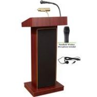 Adorama Oklahoma Sound Orator 800X Sound Lectern, Wireless Handheld Mic, Mahogany 800X-MY/LWM-5