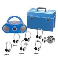 Adorama Hamilton Buhl 6 Station Bluetooth/CD/Cassette/AM-FM Listening Center w/Headsets HMC/CD385/HA2