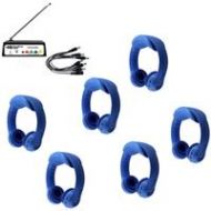 Adorama HamiltonBuhl 6 Person Wireless Listening Center with FLEXW1 Headphones (Blue) LCFW-1