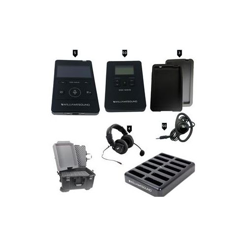  Adorama Williams Sound Digi-Wave 5 400 ALK System, 5x DLT 400 Trx, 50x DLR 400 ALK Rx DWS INT 5 400 ALK