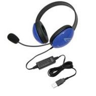 Adorama Califone 2800BL-USB Listening First Stereo Headset with USB 2.0 Plug, Blue 2800BL-USB