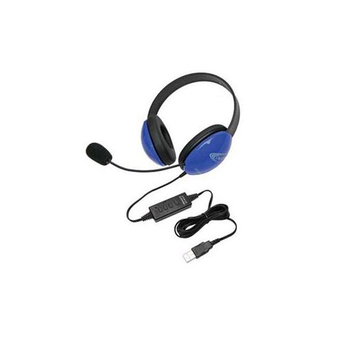  Adorama Califone 2800BL-USB Listening First Stereo Headset with USB 2.0 Plug, Blue 2800BL-USB