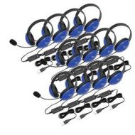 Adorama Califone 2800BLUSB-12L Listening First Stereo Headset, 12 Pack, Blue 2800BLUSB-12L