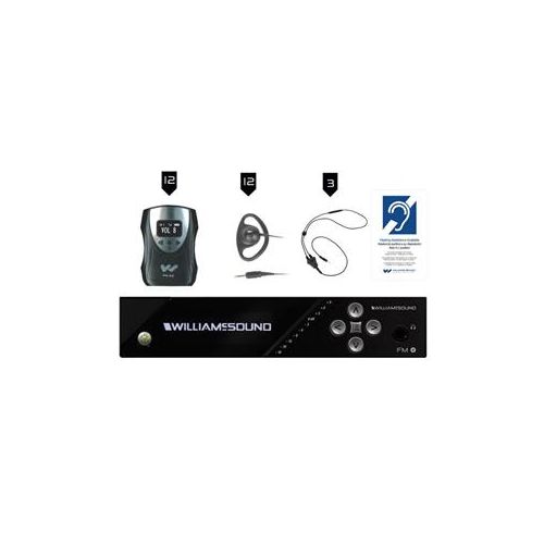  Adorama Williams Sound FM 558-12 Plus Assistive Listening System, 12x PPA R38N Receivers FM 558-12